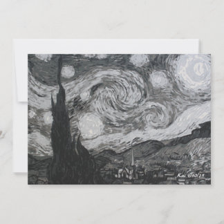 Invitation Starry Night I Vincent Van Gogh Flat Card