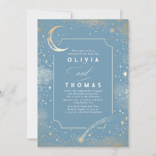 Invitation Starry Night Sky Crescent Moon Repétition Dîner