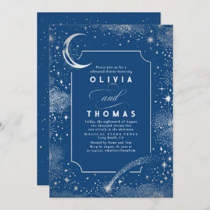 Invitation Starry Night Sky Crescent Moon Repétition Dîner