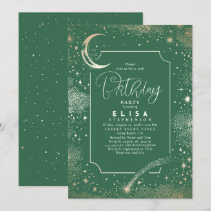 Invitation Starry Night Sky Moon Mystical Celestiday