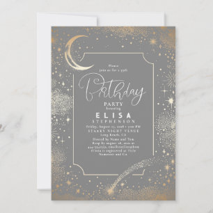 Invitation Starry Night Sky Moon Mystical Celestiday