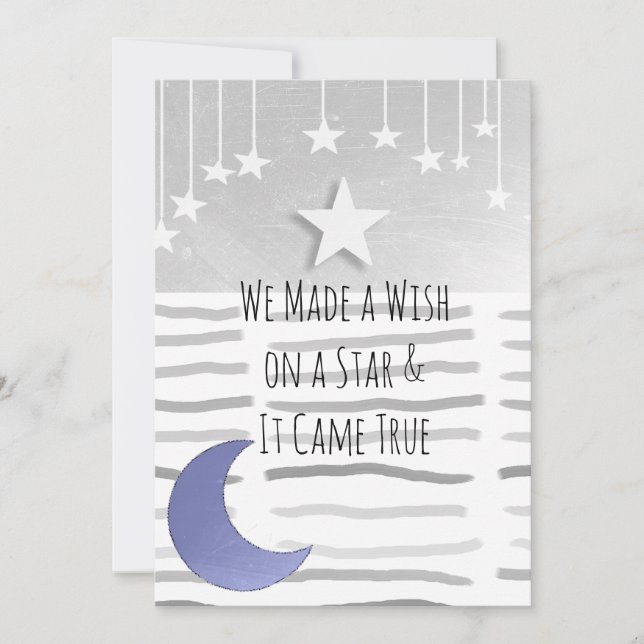 Invitation Stars et le Baby shower de Moon Boy (Devant)