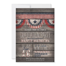 Stars & Stripes sur Rustic Wood Graduation Party