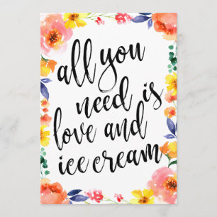 Invitation Station de glace abordable enseigne florale