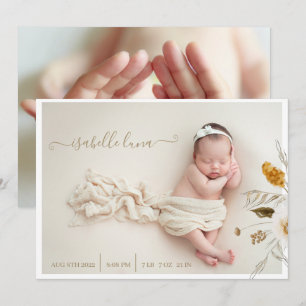 Invitation Statistiques sur la naissance des nouveau-nés Anno