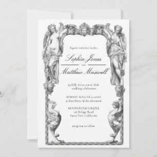 Invitation Statue Baroque Vintage Art Fin Renaissance