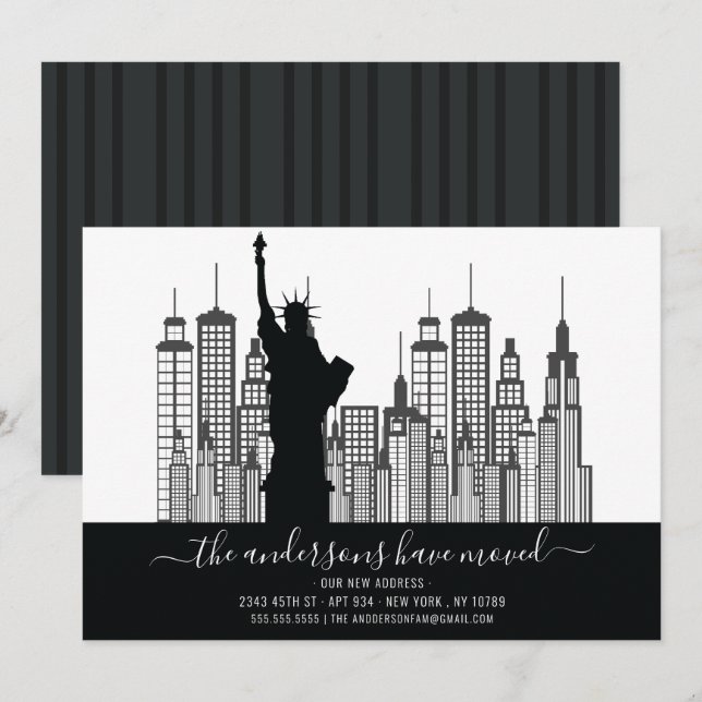 Invitation Statue de New York de l'Faire-part de la liberté (Devant / Derrière)