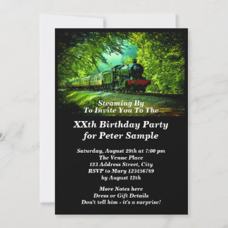 Invitation Steam Train Homme's Birthday Party