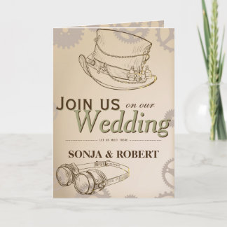 Invitation - Steampunk avec le casquette et le