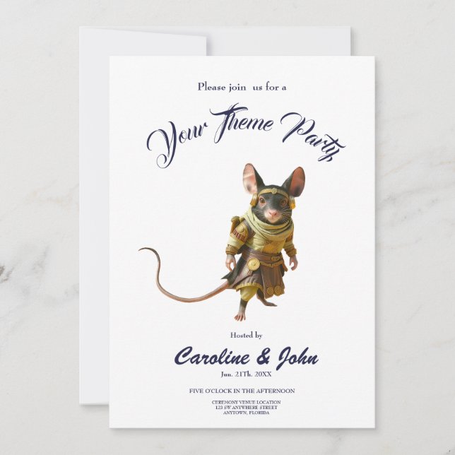 Invitation Steampunk Desert Explorer Mouse (Devant)
