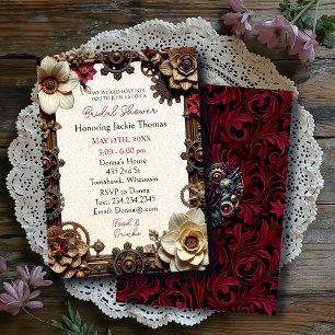 Invitation Steampunk Gothique Fête des mariées à thème