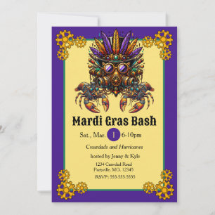 Invitation Steampunk Mardi Gras