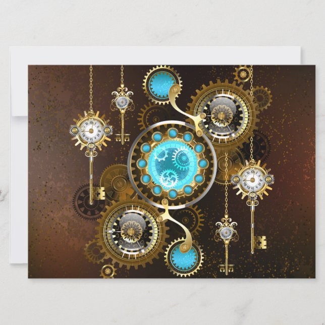 Invitation Steampunk Rusty Background (Devant)