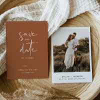 STELLA Boho Terracotta Photo Enregistrer La Date