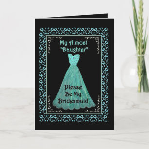 Invitation STEPDAUGHAT Soyez Ma Femme D'Accueil TURQUOISE BLU