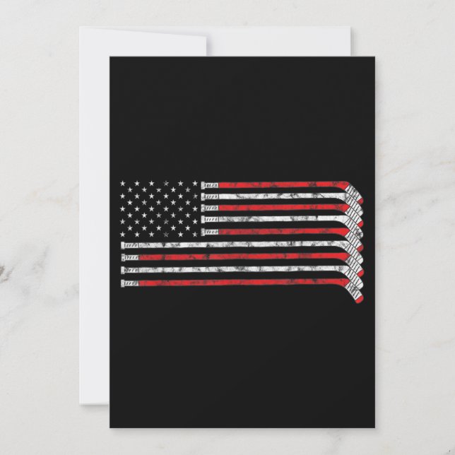 Invitation Stick de hockey États-Unis Drapeau Joueur de hocke (Devant)