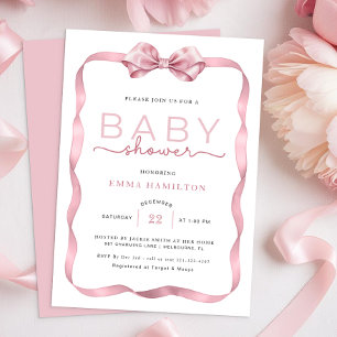 Invitation Sticker Baby shower Coquette Merci - Élégant P