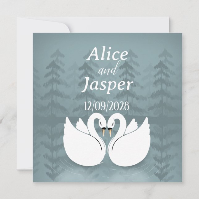 Invitation Sticker de mariage romantique et élégant (Devant)