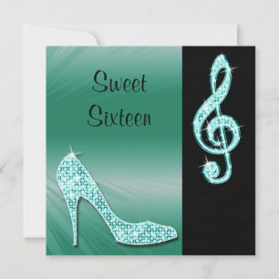 Invitation Stiletto Turquoise & Cleft Sweet 16