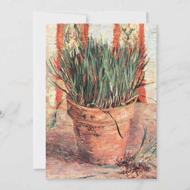 Invitation Still Life Flowerpot w Chives par Vincent van Gogh (Devant)