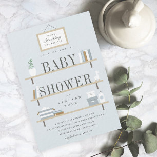 Invitation Stock baby shower étagères