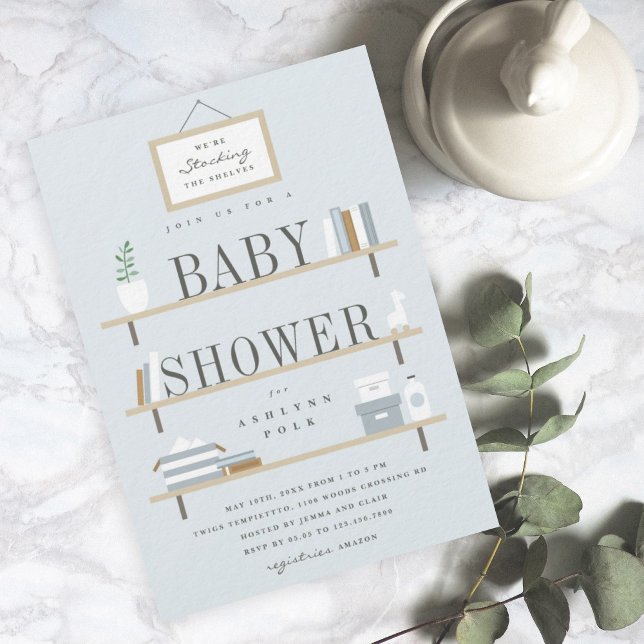 Invitation Stock baby shower étagères (Créateur téléchargé)