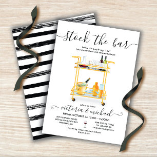 Invitation Stock Bar Cocktail bar panier Engagement Party