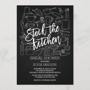 Invitation Stock Chalkboard moderne l'Invitation douche cuisi