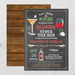 Invitation Stock de Halloween le tableau de douche de couples