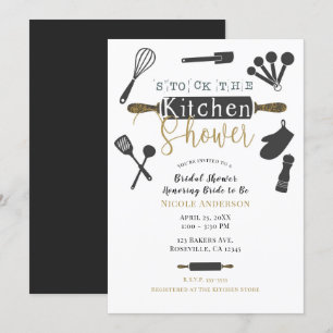 Invitation Stock de la Fête de l'mariée de cuisine minimalist
