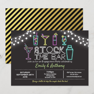 Invitation Stock de l'invitation du bar neon engagement