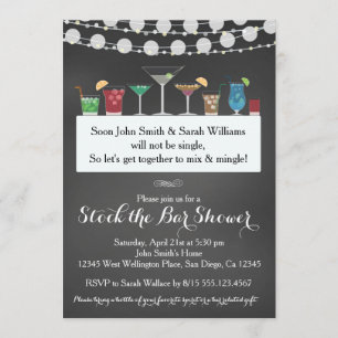 Invitation Stock de l'invitation Wedding shower du Bar Couple