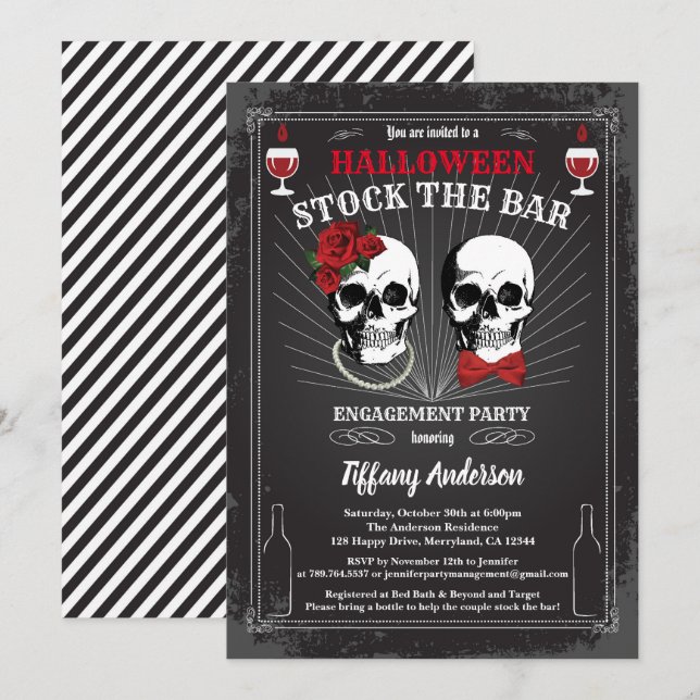 Invitation Stock d'Halloween Le Bar (Devant / Derrière)