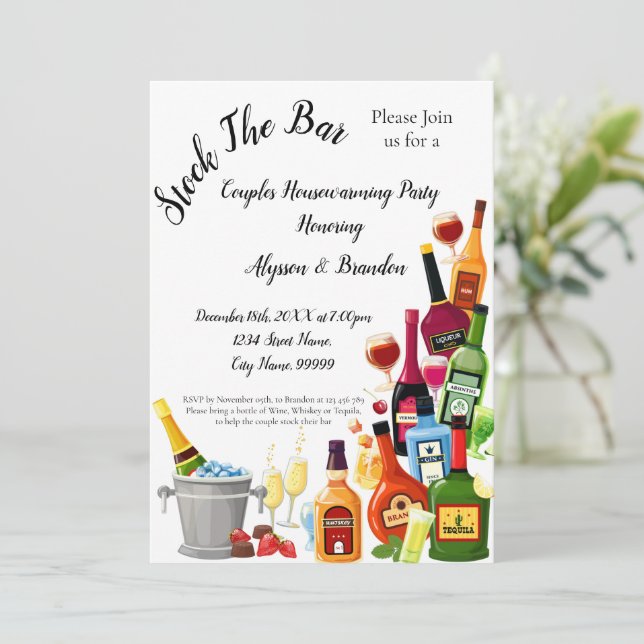 Invitation Stock du Bar Couples House Party (Debout devant)