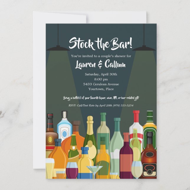 Invitation Stock du Bar Couple's Shower House Party (Devant)