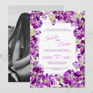 Invitation Stock foncé cadre à l'aquarelle couleur mariage