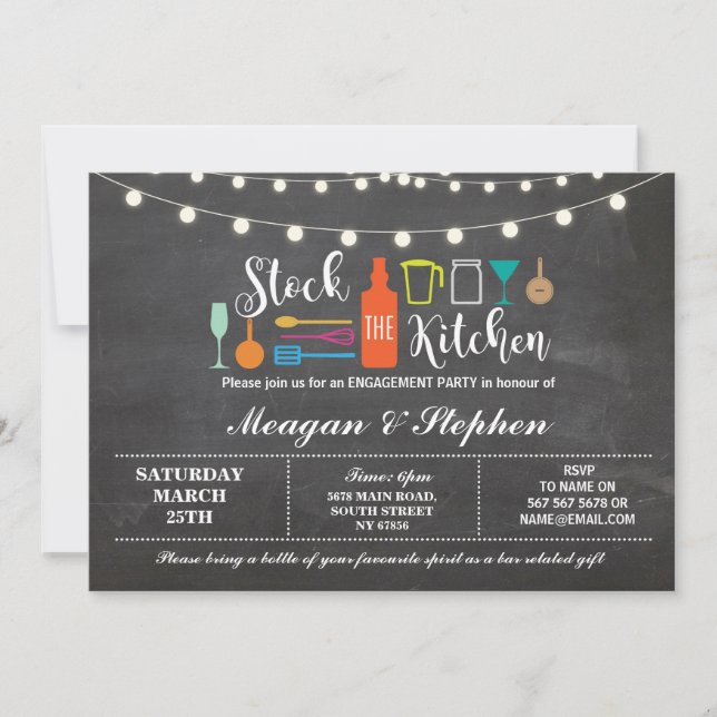 Invitation Stock La Cuisine Engagement Partie Couples Douche (Devant)