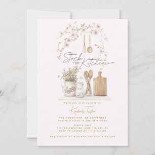 Invitation Stock La Cuisine Rose Fleur sauvage Fête des marié