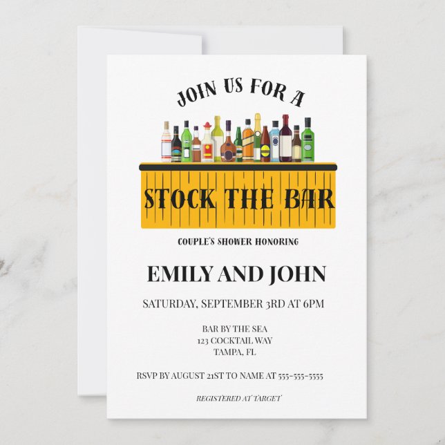 Invitation Stock la douche du Bar Couple (Devant)