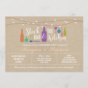 Invitation Stock Le Bar & Cuisine Fiançailles Couples ≈