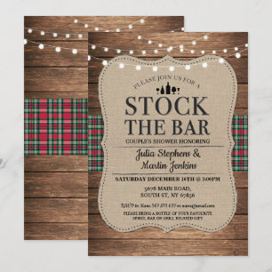 Invitation Stock Le Bar Rustic Couple's Shower Christmas