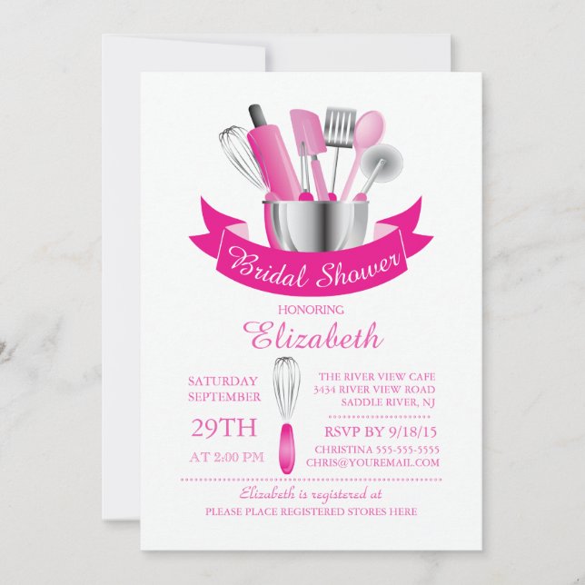 Invitation Stock moderne La Cuisine nuptiale douche Invitatio (Devant)