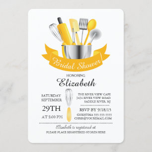 Invitation Stock moderne La Cuisine nuptiale douche Invitatio