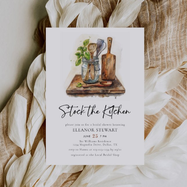 Invitation Stock Rustique La Fête des mariées Cuisine (Créateur téléchargé)