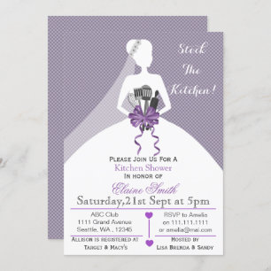Invitation Stock violet la cuisine douche nuptiale Invitatio