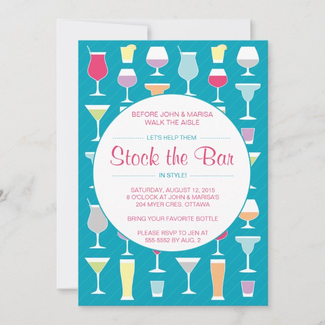 Invitation Stockez le Bar en Bleu (Devant)