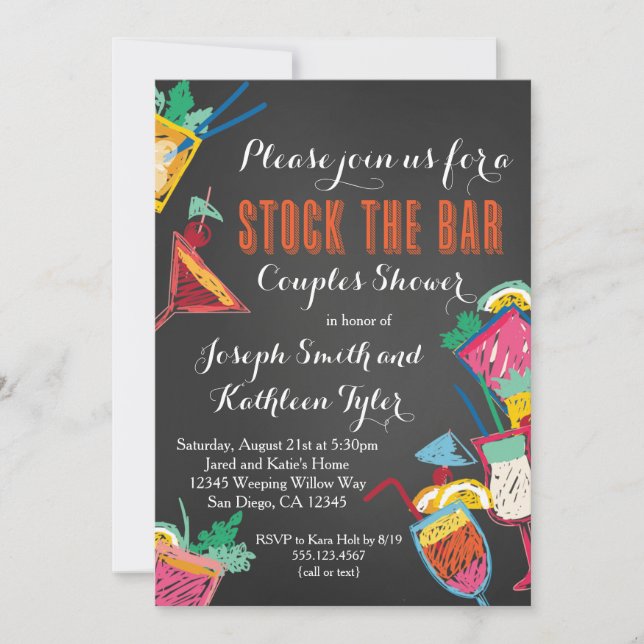 Invitation Stockez l'invitation de wedding shower de couples (Devant)