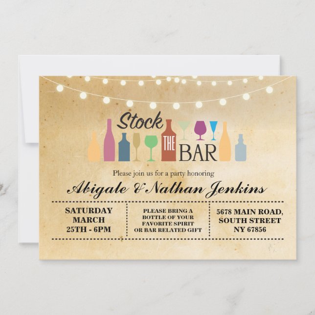 Invitation Stockez l'invitation rustique de douche de (Devant)