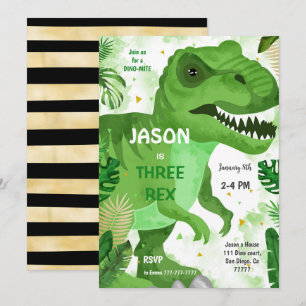 Invitation STOMP CHOMP Son Dinosaure Anniversaire