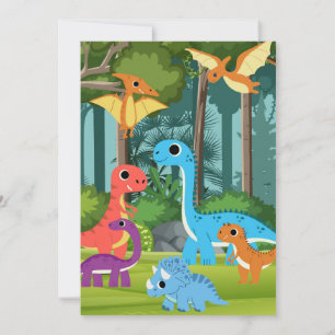 Invitation Stompe, Chompe et Rouler ! Dinosaur fête d'anniver
